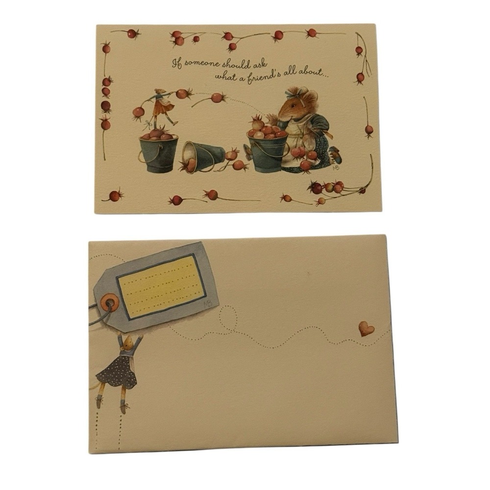 Vintage Hallmark Vera the Mouse Friendship Card Marjolein Bastin 1997 Unused